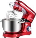 Küchenmaschine, 6 Geschwindigkeits Teigmaschine mit Rührhaken, Knethaken, Rot, Fassungsvermögen 6,2 L Knetmaschine 1400 W, Kitchen in the box