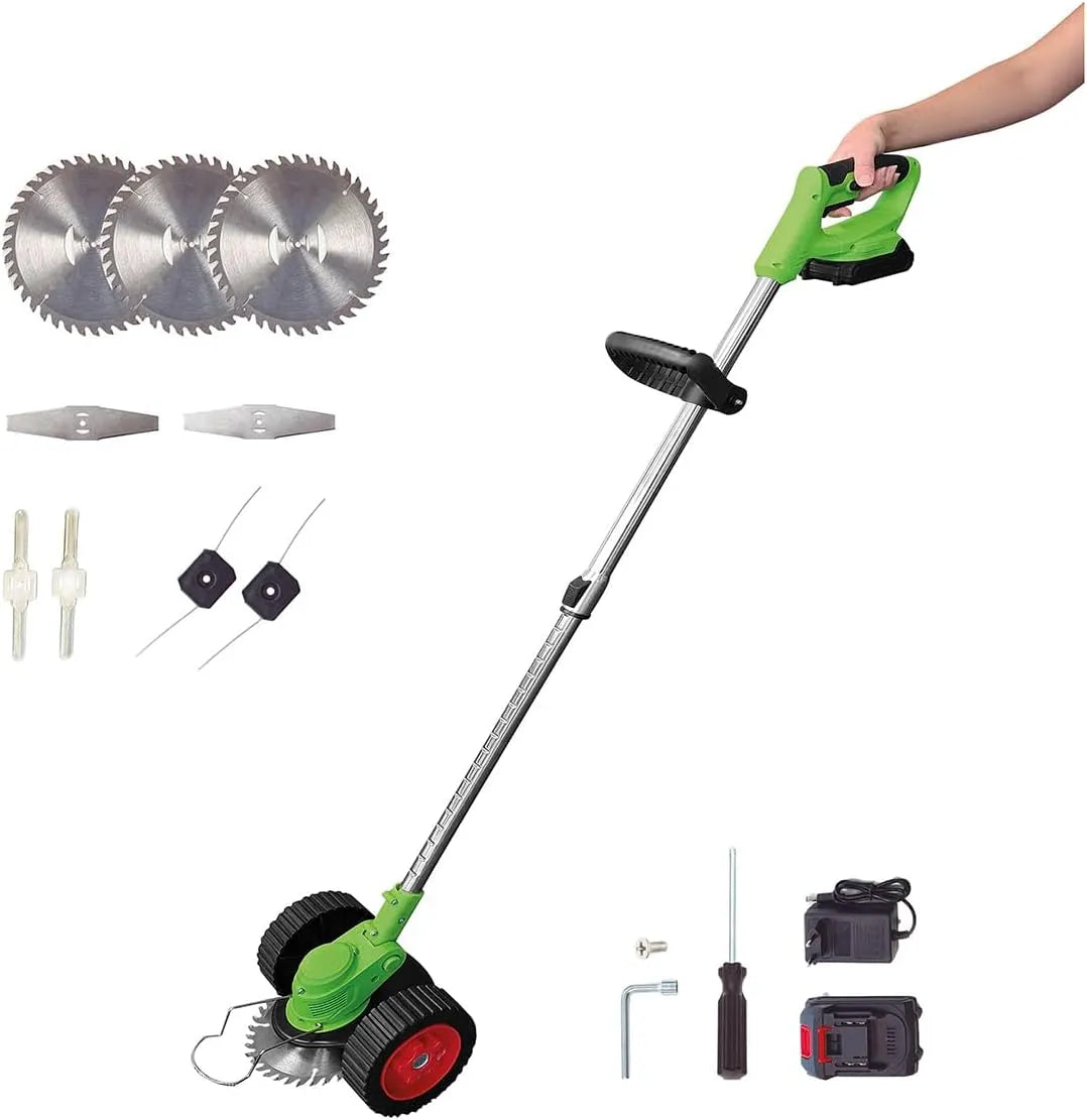 Rasentrimmer 8in1 Rotorazer Akku Gartengerät, Rotorazer Akku Gartengerät Set 22-TLG., Rasenkantenschneider & Freischneider mit 1 Akku, Teleskopstange