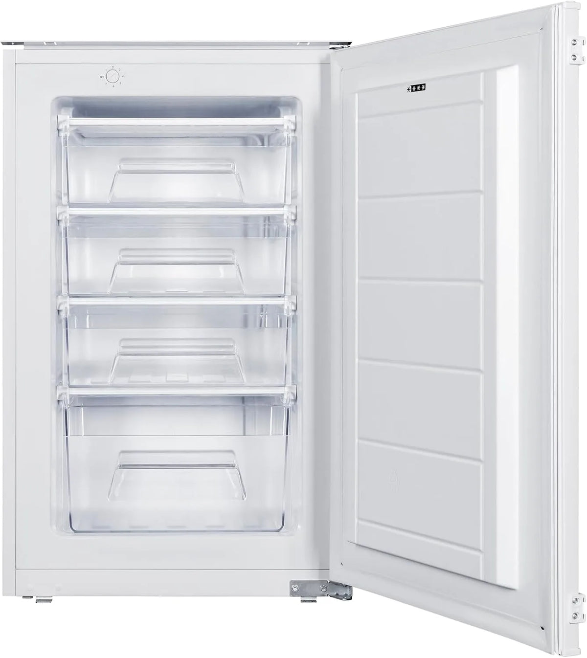Respekta Gefrierschrank GS88-11/77 14120000000111, Einbaugefrierschrank 88 cm L Fassungsvermögen, Max. 39 dB, 77 L, 4 Gefrierfachschubladen, in weiß