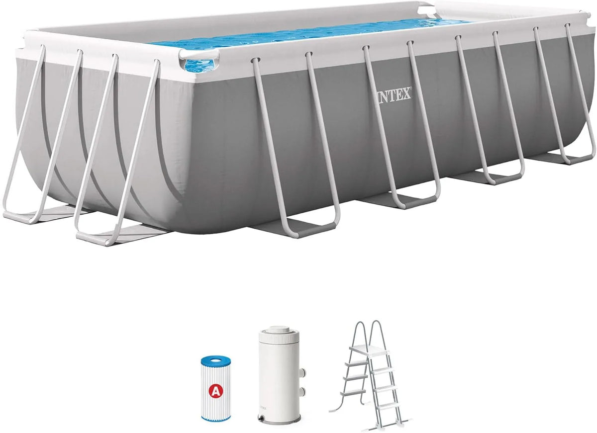 Intex Pool, 4M X 2M X 1.22M Prism Frame Rectangular Set