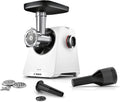 Bosch Modell MFWS420W, Fleischwolf Serie 4, 2 Lochscheiben, Leistung 1.900 W, 8mm, 2 Stufen, Edelstahl, spülmaschinenfest, elektrisch, stark