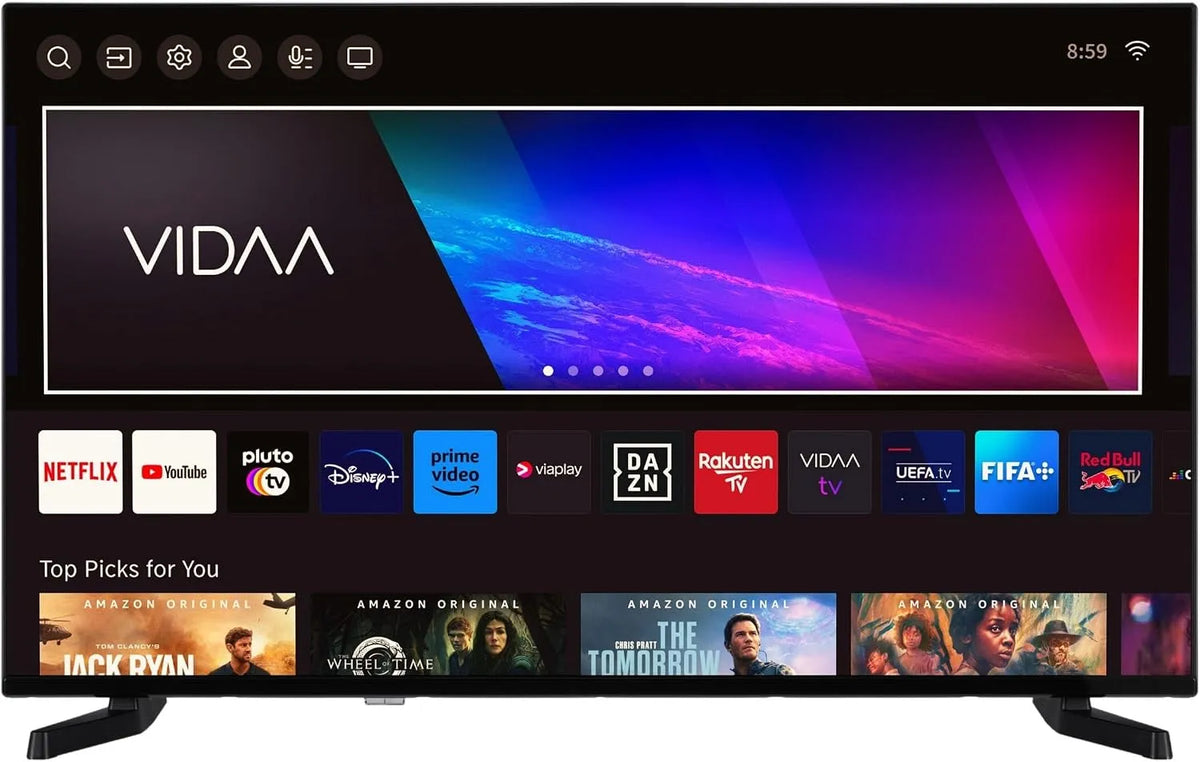 Telefunken, 43 Zoll, Modelljahr 2025, HDR, Triple-Tuner, in Schwarz, Breite 109 cm, 4K UHD, Smart TV VIDAA