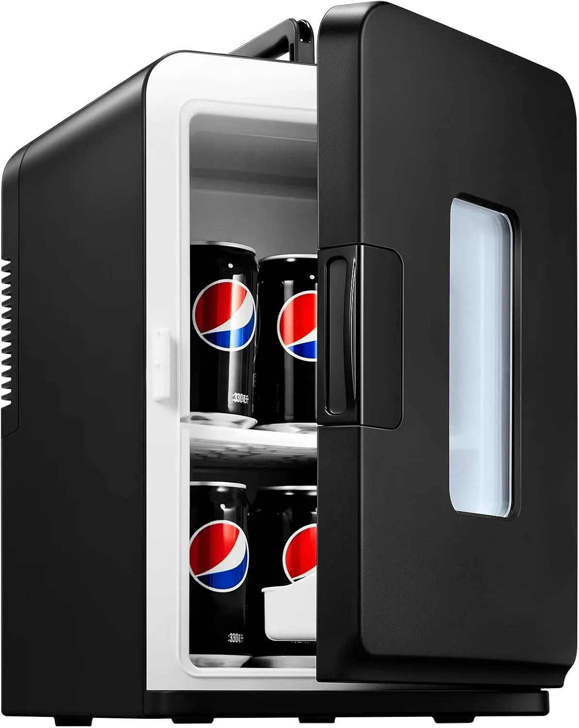 Kühlschrank AC/12V NORTHCLAN Mini, Max & Eco-Modus, Spannung 12V DC für den Auto- und Heimgebrauch, Kosmetik, in Schwarz, für Zimmer 15L, Snacks