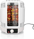 Backofen, Weiß 700W Mini Vertikal Elektrogrill Heißluft-Rotisserie für Hähnchen, NutriChef Hähnchengrill mit Drehspieß, Döner, Fleisch