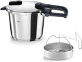 Edition Fissler Vitaquick, Fassungsvermögen 6 L, Ø 22 cm, 2-Garstufen, Schnellkochtopf, Edelstahl-Dampfkochtopf, inklusive. Einsatz, Made in Germany