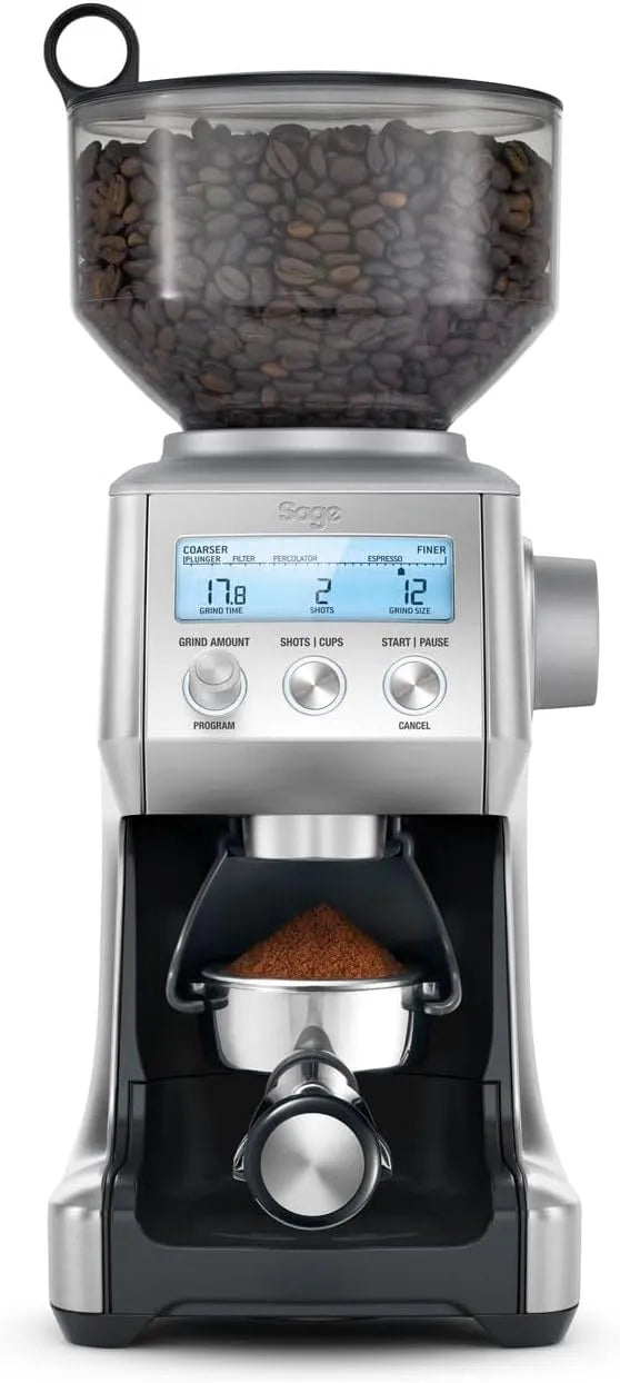 Sage Kaffeemühle, 60 Mahlgradeinstellungen, mit kegelförmigem Mahlwerk, automatisch, inklusive. Siebträger-Einsätze, Leistung 165 W, Programmierbar