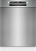Bosch Geschirrspüler SMU4HTS00E, unterbaufähige Spülmaschine mit ckkorb, Gebürsteter Stahl, Vario Flex Körbe, Home Connect, Serie 4, 60 cm breit