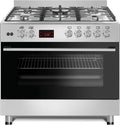 Backofen GAG90PINEX 50mBar, Gasline UMLUFT Gas-Herd, 90x60 cm Gas Oberhitze Elektrisch, Fassungsvermögen 107 Liter, Edelstahl, LPG