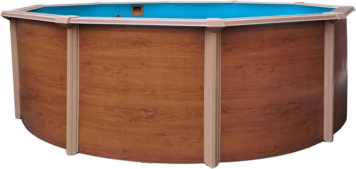 Pool Planet, Stahlwandpool rund Classic 360x120 cm, Stahl 0,45 mm Holzoptik, Overlap