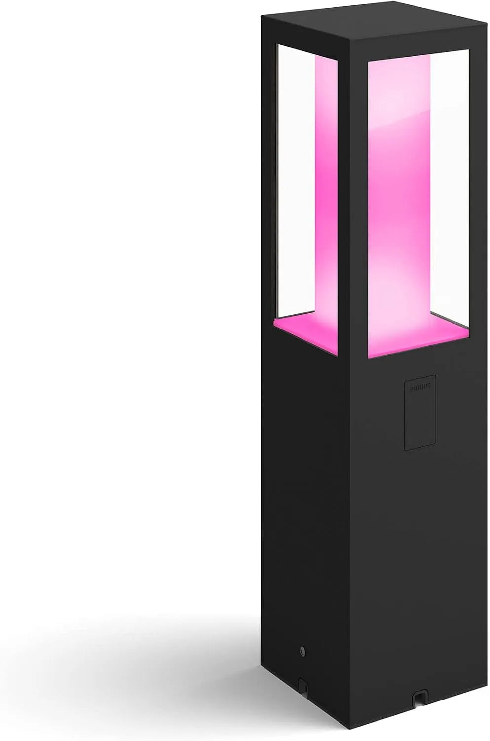 Philips Hue White and Color Ambiance LED Sockelleuchte Impress, bis zu 16 Mio. Farben, für den Außenbereich, Dimmbar, Steuerbar via App, in Schwarz