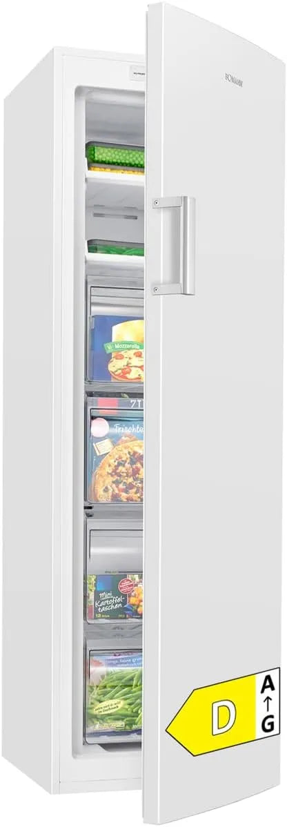 Bomann Gefrierschrank GS 7366, leise 39dB, Fassungsvermögen 204L Freezer, Energieklasse D, MultiAirflow, gross, Breite 171cm, bis zu -22°C, Nofrost