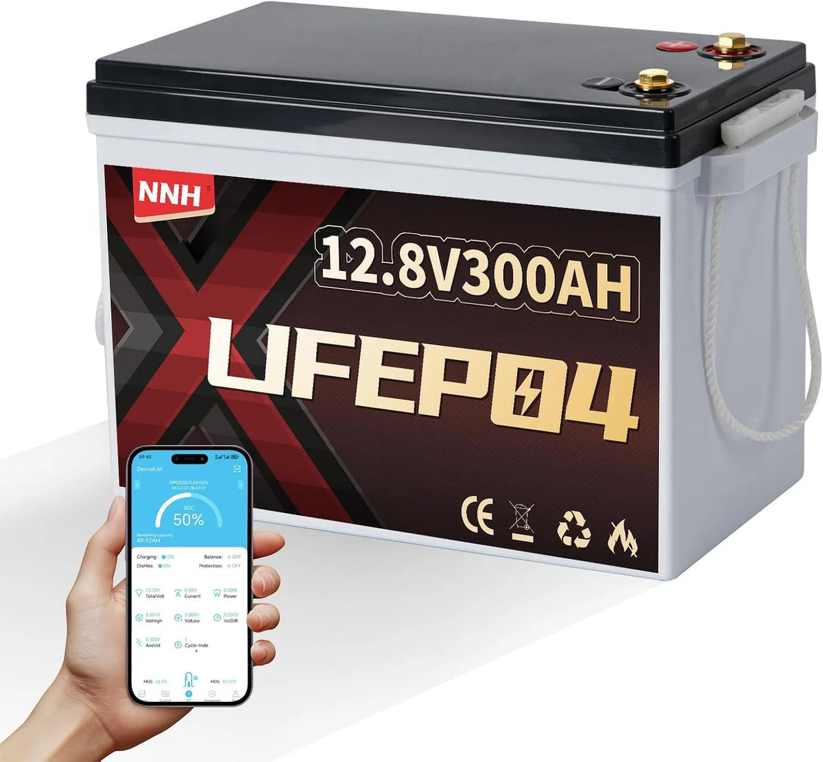 Modell 300AH Batterie Bluetooth Lifepo4 8000 NNH, für Wohnwagen, Wohnmobil, Solar