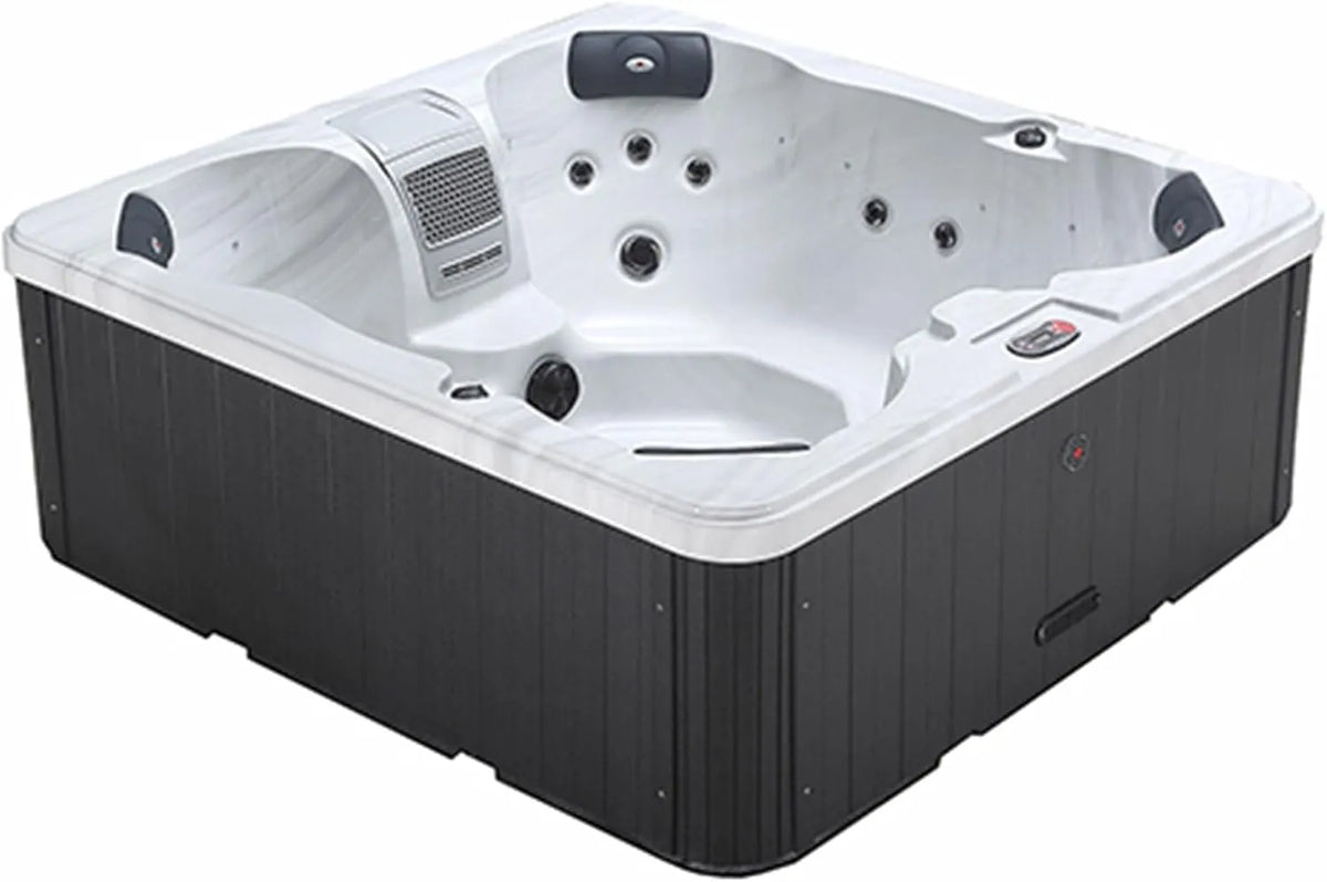 CANADIAN SPA, CO. Cornwall Plug & Play 13 Outdoor Hot Tub 5 Personen, Maße 198x198x73 cm, Heizung und 18 Jets, viereckig, mit Abdeckung