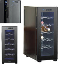 Kühlschrank, 12 Flaschen, leiser Betrieb <27 dB, Fassungsvermögen 33 Liter, Edelstahl Getränkekühlschrank Mini Minibar mit UV-Glastür