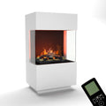 Elektrokamin 3D-Flammen, GLOW FIRE Wasserdampf Kamin OGF 1 Mini, Maße 55x96x40 cm, Opti-Myst 400 Elektro Kamin mit Holz-Deko, Standkamin, Weiß