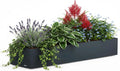 Pflanzkübel Cube anthrazit herstera Garden, Pantone 6C, pulverbeschichteter Stahl, Indoor & Outdoor, justierbare Füße, Maße 150x40x25 cm, wetterfest
