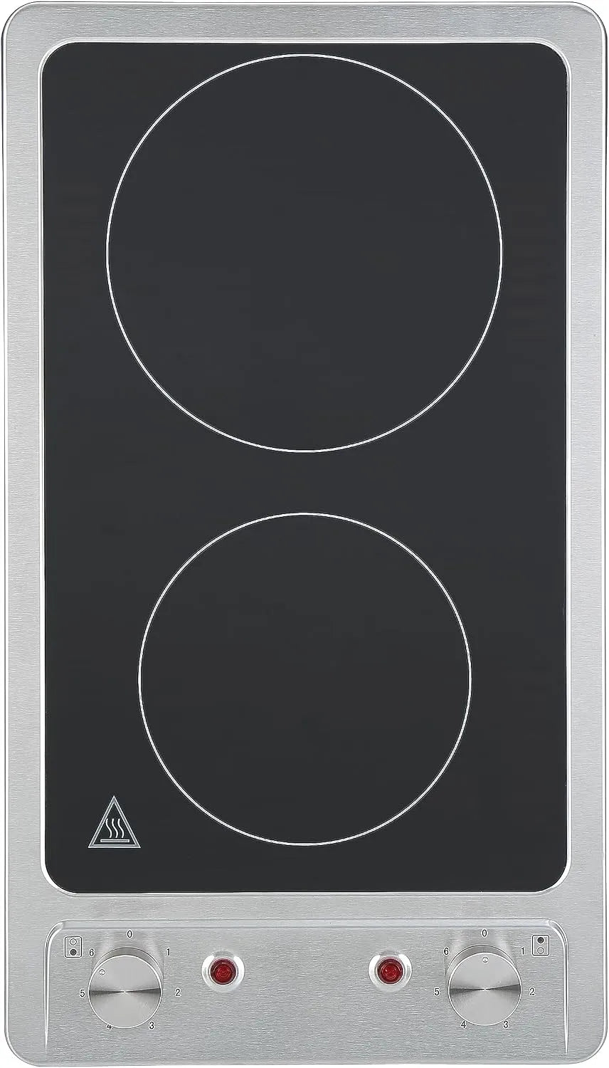 Respekta Kochfeld 9120EN, Maße 5 x 29,7 x 51,5 cm, Einbaukochfeld mit 2 Platten, Fassungsvermögen 6 Leistungsstufen, Restwärmeanzeige, KM/H x B x T