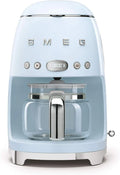 Smeg Kaffeemaschine DCF02PBEU, 2 Intensitätsniveaus, Filter, Warmhaltefunktion, Glaskaraffe bis 12 Tassen, Leistung 1050W, Pastellblau