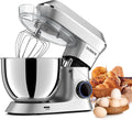 Küchenmaschine, 7 Geschwindigkeit Planetarisches Rührsystem, Knethaken, Spritzschutz, zilver, Fassungsvermögen 9.5L Knetmaschine 1500W, Schlagbesen