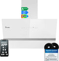 Dunstabzugshaube EASY8005WM KKT KOLBE, Breite 80 cm, 782 cbm, Smart WiFi App WLAN, h Umluft Abluft, Kopffrei, Wandhaube, Weiß Glas