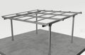Carport, Doppelcarport für 2 Autos, Aluminium, Silber