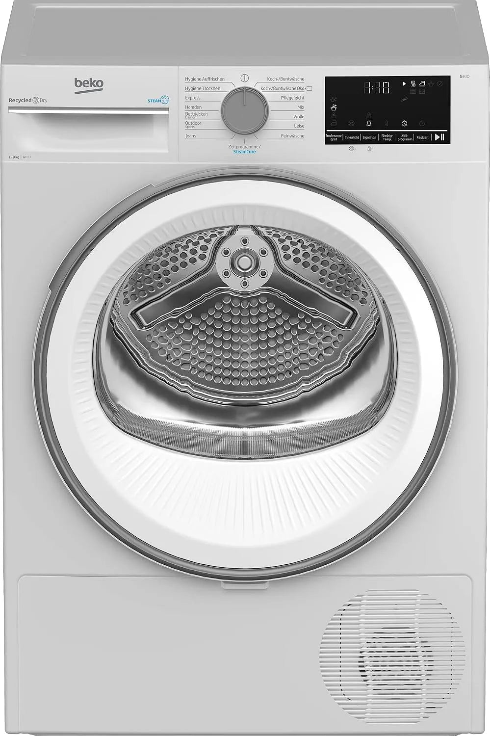 Beko Wäschetrockner B3T32491, Gewicht 9 kg, 15 Betriebsprogramme, Frontbeladung Wärmepumpentrockner, Silent-Programm, Sensortrocknung, Dampffunktion