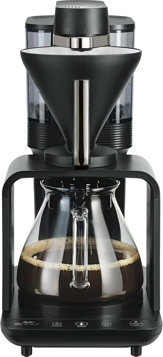 Melitta Kaffeemaschine, epour, in Schwarz-silber
