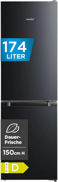 Comfee Kühlschrank RCB169DK3, Leise 38 dB, Fassungsvermögen 115L Kühlteil + 59L Gefrierteil, ' mit Gefrierfach, Low Frost, in freistehender Ausführung