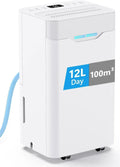 Luftentfeuchter 24H 3Modus, 12L/Tag, Fassungsvermögen 12L, Automatischer Abschaltung, Keller, Weiß, Elektrisch 12L/Tag mit Timer, für Wohnung
