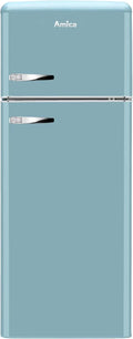 Amica Kühlschrank KGC 15632 T, Breite 144cm, x 55cm, x 62cm, Retro Kühl, Gefrierkombination, Ice Blue, Türkis, Retro-Design