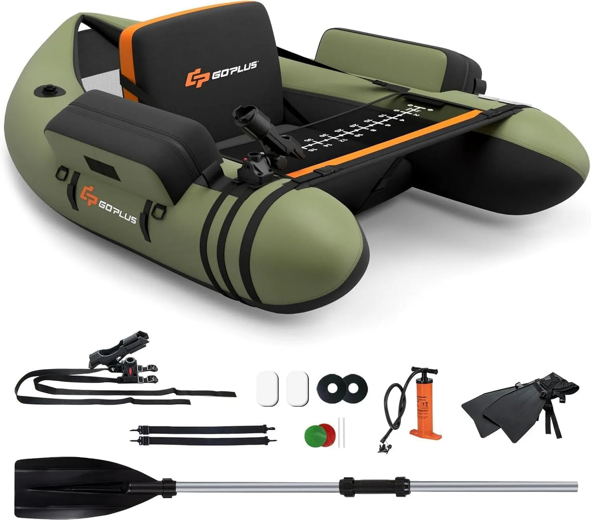 Pumpe, Gewicht 150 kg Belastbar, Maße 135 x 109 x 54cm, FANTASK Aufbelasbares Schlauchboot, Fischerboot mit, Paddel, Gurte