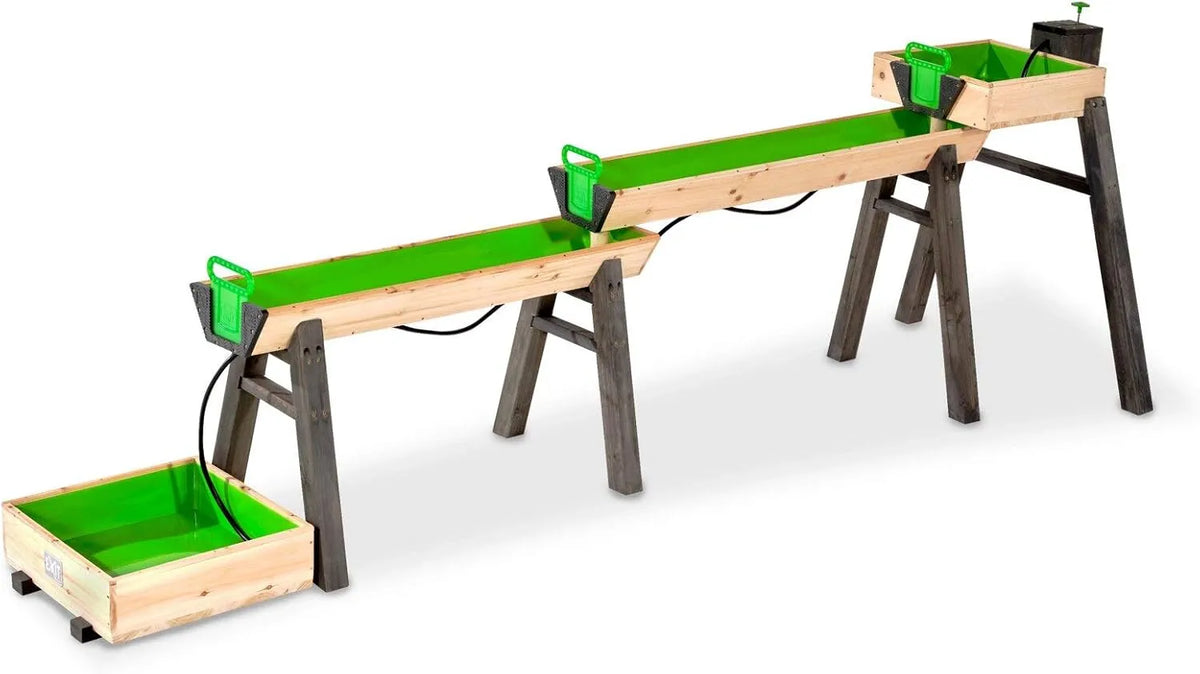 Wasserbahn Super-Set EXIT AquaFlow, Maße 292x93x88cm, Wasser-Spielbahn mit Schleusen, Für Kinder, Nachhaltig 100% FSC Zedernholz