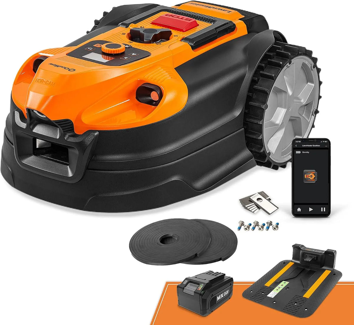Mähroboter Modell OcuMow18 Lawnmaster, Verbotene-Zone-Funktion, Automatische Ladestation, Hindernisvermeidung, WiFi & Bluetooth APP