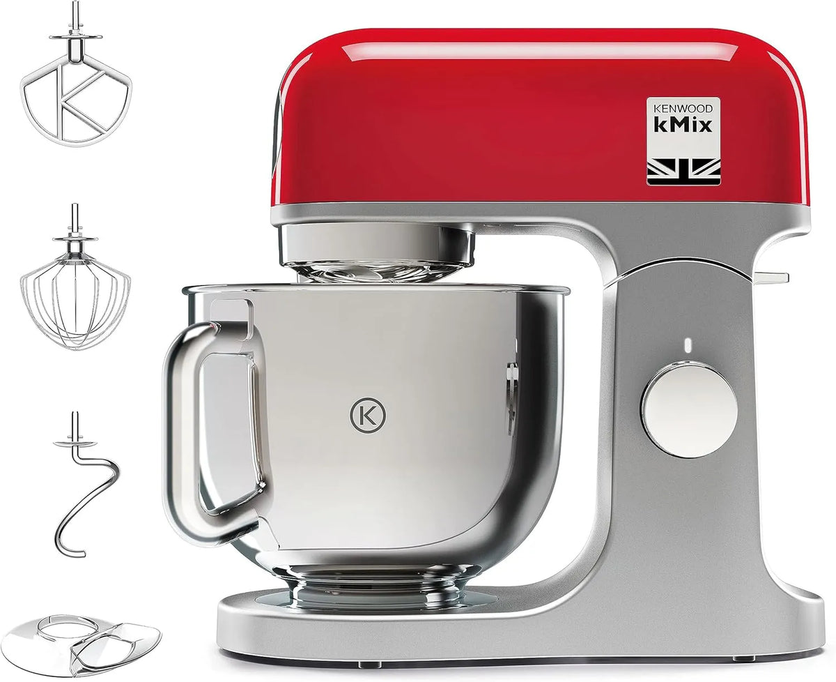 Kenwood Küchenmaschine KMX750RD, 1000 Watt, kMix, Metallgehäuse, Fassungsvermögen 5 l Edelstahl Schüssel, Safe-Use-Sicherheitssystem, Rot