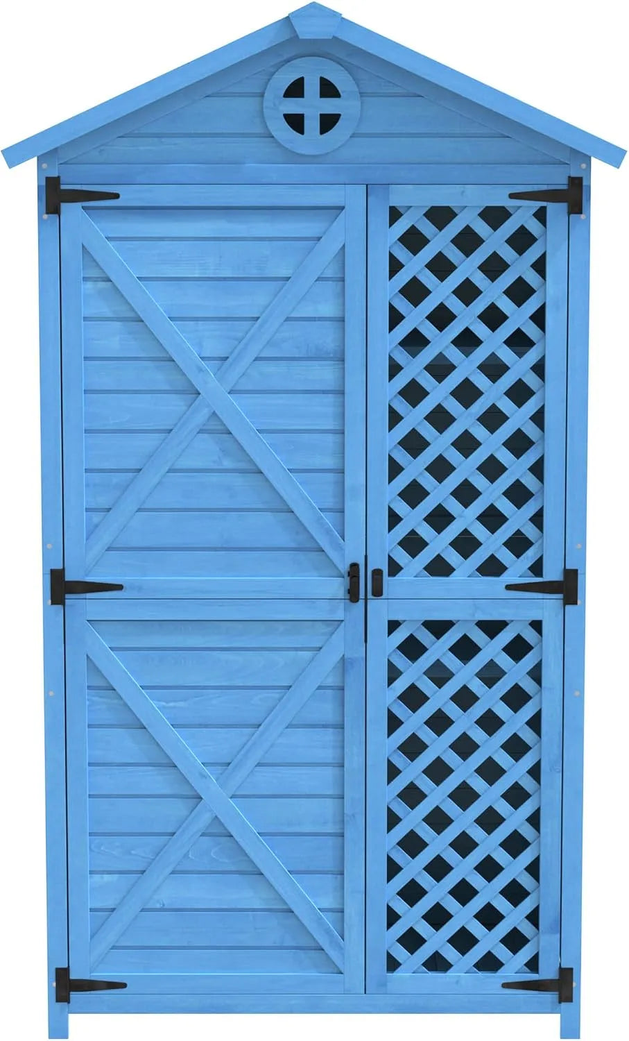 Gartenhaus, aus Holz 90x56x175cm, Outdoor Holz Gartenmöbel Aufbewahrungsschuppen mit 3 Regalen, Wetterfestes Gerätehaus für Terrasse