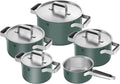 Kochtopfset ZWILLING PURE, 5-tlg, 18/10 Edelstahl, Keramik-Außenbeschichtung, Stay-Cool-Griffe, Spülmaschinengeeignet, Grün