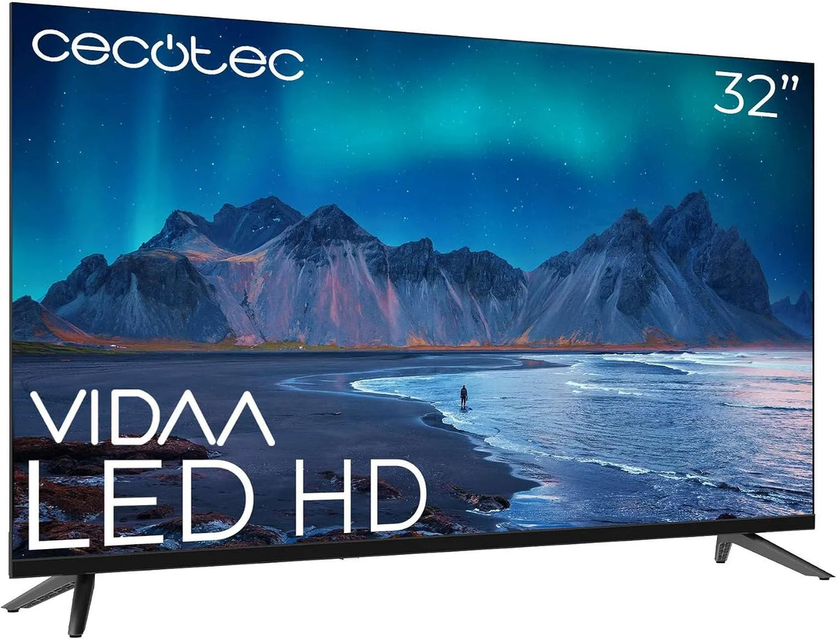 Cecotec Modell, A5 Serie. VIDAA Smart TV ALH50032, LED-Fernseher mit 32 Zoll, 3 HDMI und 2 USB, HD-Auflösung, Dolby Audio System, integriertes WLAN