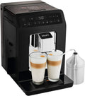 Krups Modell 2-Tassen, 12 Kaffee EA8918, Evidence Kaffevollautomat, One-Touch-Cappuccino, 3 Tee Variationen, in Schwarz