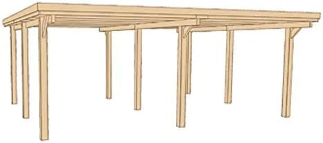 618 Gr. 1, ohne Dachplatten Weka Flachdach-Doppelcarport