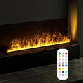 Kamin Mit 3D Atomisierter Flamme Und Luftbefeuchter Funktion Elektrischer Wassernebel, Ohne Heizung, Gebürsteter Edelstahl