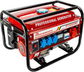 Stromerzeuger, 1x 12 V, 5 Steckdosen 3x 230V, 1x 400V, 6,5 PS, Stromgenerator mit Benzin, mit Zubehör, Notstromaggregat leise