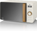 Mikrowelle 30-Minuten-Timer, Swan Nordic 20 L digitaler, 800 W Leistung, Fassungsvermögen 6 Leistungsstufen, einfache Reinigung, Abtaumodus, mattweiß