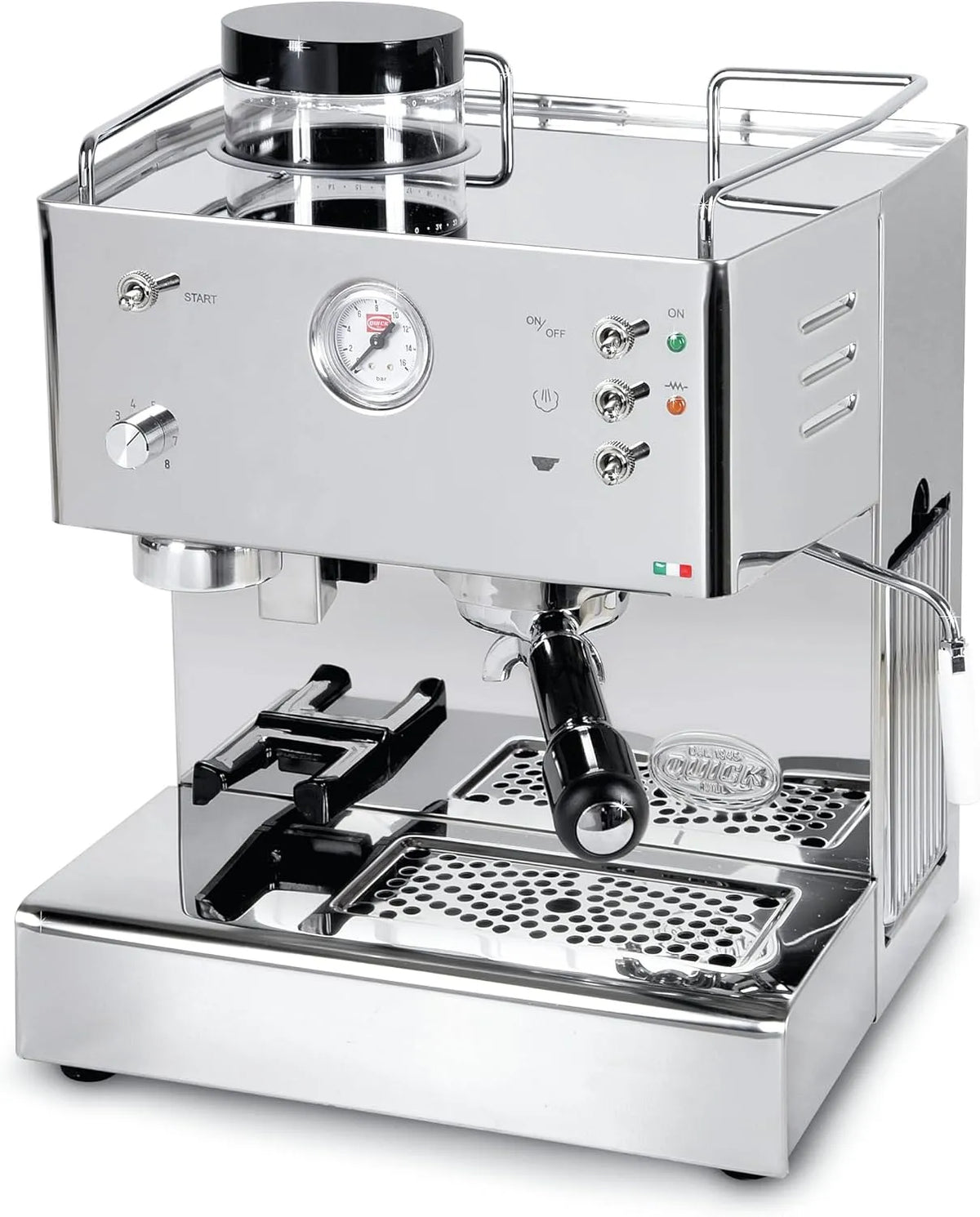 Mit Mahlwerk mit Edelstahlgehäuse QuickMill Pegaso, mit Mahlwerk edelstahl