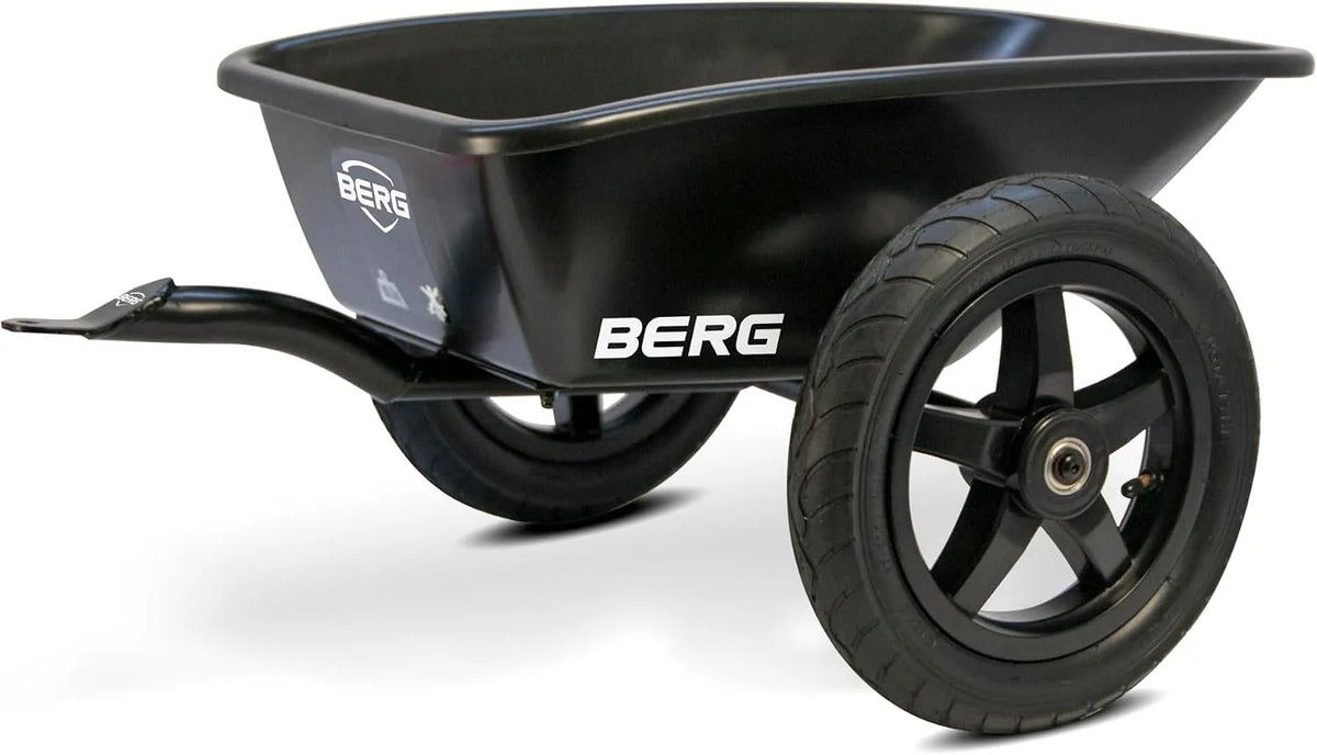 L für Pedal-Gokarts BERG Anhänger, Kinderanhänger, Robustes Design, Original Zubehör, Spielzeug Trailer aus Kunststoff & Metall, einfache Montage