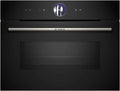 Bosch Backofen CMG7761B1, Serie 8 smarter Einbau-Kompaktbackofen mit Mikrowellenfunktion, Maße 45 x 60 cm, Made in Germany, Pyrolyse, Air Fry