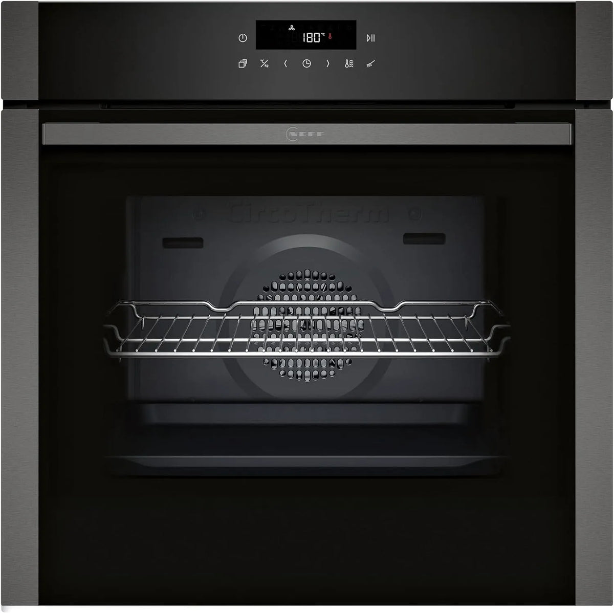 Neff Backofen B6ACJ7AG3, N 50, Einbau, Maße 60 x 60 cm, Made in Germany, Versenkbare Tür, Pyrolyse & Easy Clean Hydrolyse Selbstreinigung