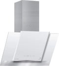 Dunstabzugshaube 8438, Edelstahl Weiß Glas Wandhaube 910m³, Kaiser Weiß ECO Luxus kopffrei 80 cm kopffrei, 910m³/h, Randabsaugung, Timer, Abluft