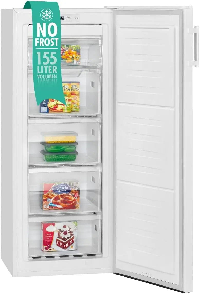 Bomann Gefrierschrank GS 7325.1, Nofrost freistehender Tiefkühlschrank 155 Liter Nutzinhalt, No Frost, nie wieder abtauen, Türanschlag wechselbar