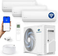 Klimaanlage, Multisplit 3 Innengeräte Set, Klimagerät Air Conditioner mit Heizfunktion 27000 BTU 5,3kW A++ WiFi, 3 x 3,5kW, Modell R32