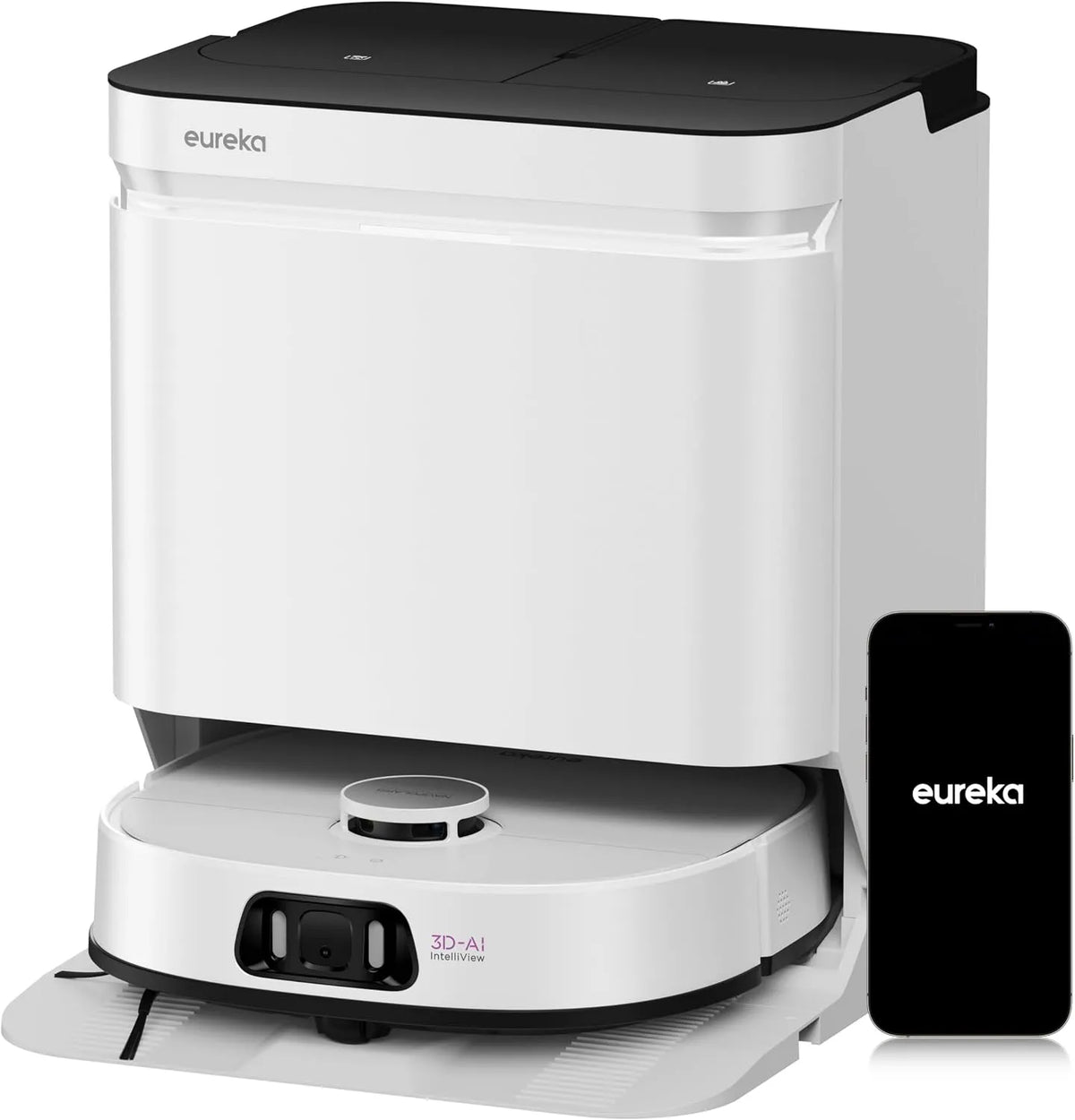 Saugroboter J15 Eureka Ultra, Eureka Ultra mit Wischfunktion Absaugstation, Heißwasser-Reinigung 75°C, Saug Wischroboter mit Selbstreinigung